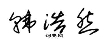 朱锡荣韩浩然草书个性签名怎么写