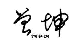 朱锡荣曾坤草书个性签名怎么写