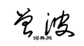 朱锡荣曾波草书个性签名怎么写
