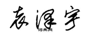朱锡荣袁泽宇草书个性签名怎么写