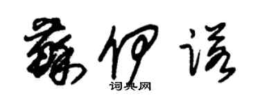 朱锡荣苏伊诺草书个性签名怎么写