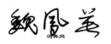 朱锡荣魏凤英草书个性签名怎么写