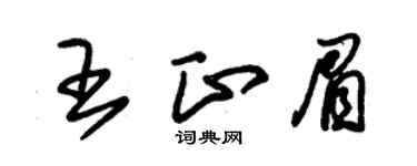 朱锡荣王正眉草书个性签名怎么写