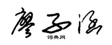 朱锡荣廖子涵草书个性签名怎么写