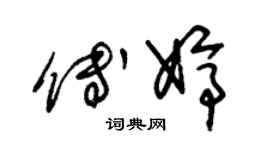 朱锡荣傅婷草书个性签名怎么写