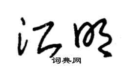 朱锡荣江明草书个性签名怎么写