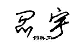 朱锡荣阎宇草书个性签名怎么写