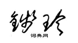 朱锡荣钱玲草书个性签名怎么写
