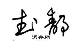 朱锡荣武静草书个性签名怎么写