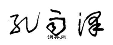 朱锡荣孔雨泽草书个性签名怎么写