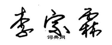 朱锡荣李宗霖草书个性签名怎么写