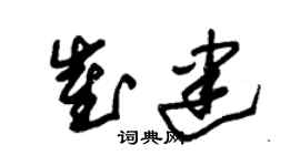 朱锡荣崔建草书个性签名怎么写