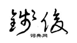曾庆福钱俊草书个性签名怎么写