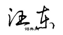 曾庆福汪东草书个性签名怎么写