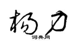 曾庆福杨力草书个性签名怎么写