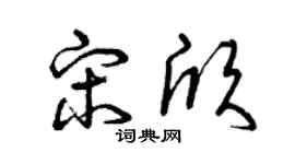 曾庆福宋欣草书个性签名怎么写