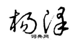 曾庆福杨泽草书个性签名怎么写