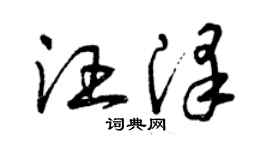 曾庆福汪泽草书个性签名怎么写