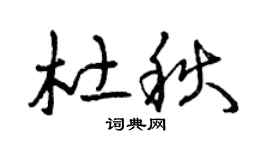 曾庆福杜秋草书个性签名怎么写