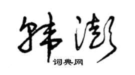 曾庆福韩澎草书个性签名怎么写