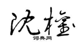 曾庆福沈权草书个性签名怎么写