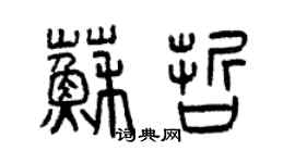 曾庆福苏哲篆书个性签名怎么写