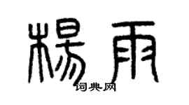 曾庆福杨雨篆书个性签名怎么写