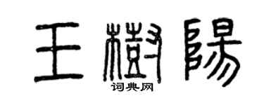曾庆福王树阳篆书个性签名怎么写