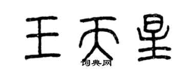 曾庆福王天星篆书个性签名怎么写