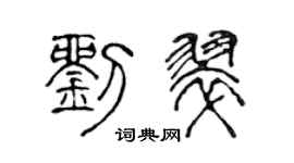陈声远刘翠篆书个性签名怎么写