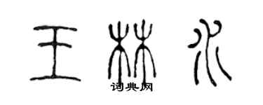 陈声远王林水篆书个性签名怎么写