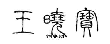 陈声远王晓宝篆书个性签名怎么写