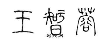 陈声远王智蓉篆书个性签名怎么写