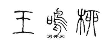 陈声远王鸣柳篆书个性签名怎么写