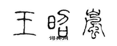 陈声远王昭岚篆书个性签名怎么写