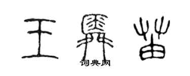 陈声远王舜苗篆书个性签名怎么写