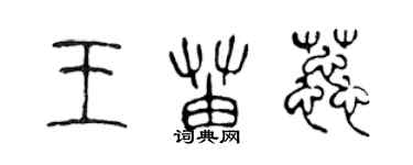 陈声远王苗蕊篆书个性签名怎么写
