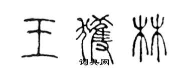 陈声远王获林篆书个性签名怎么写