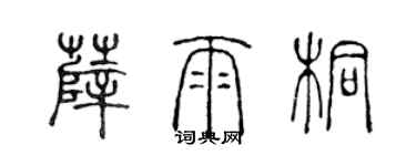 陈声远薛雨桐篆书个性签名怎么写