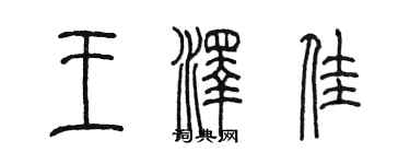 陈墨王泽佳篆书个性签名怎么写
