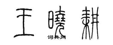 陈墨王晓耕篆书个性签名怎么写