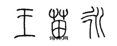 陈墨王苗永篆书个性签名怎么写