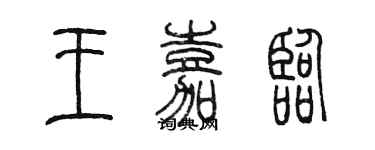 陈墨王嘉临篆书个性签名怎么写