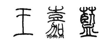 陈墨王嘉蓝篆书个性签名怎么写