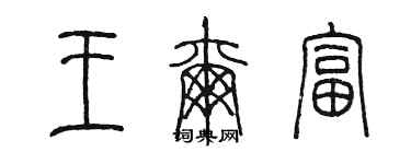 陈墨王尔富篆书个性签名怎么写