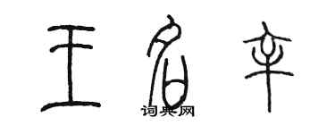 陈墨王名辛篆书个性签名怎么写