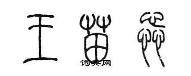 陈墨王苗蕊篆书个性签名怎么写
