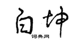曾庆福白坤草书个性签名怎么写
