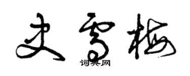 曾庆福史雪梅草书个性签名怎么写