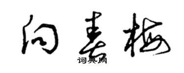 曾庆福向春梅草书个性签名怎么写